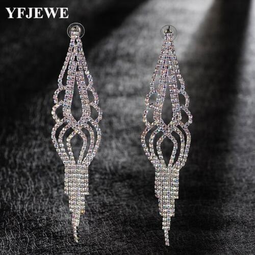 YFJEWE New Fashion Asymmetric Drop Dangle Earrings For Women Charm Luxury Wedding Statement Jewelry Long Earrings Wholesale E521