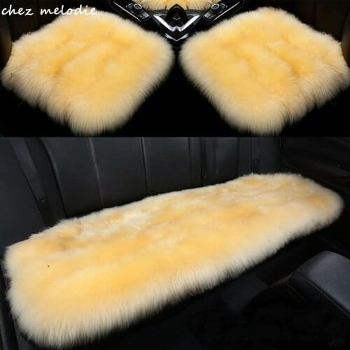 1set Long wool of 6cm length universal Natural GREEN DYE Australian pure sheepskin fur car seat cushion cover