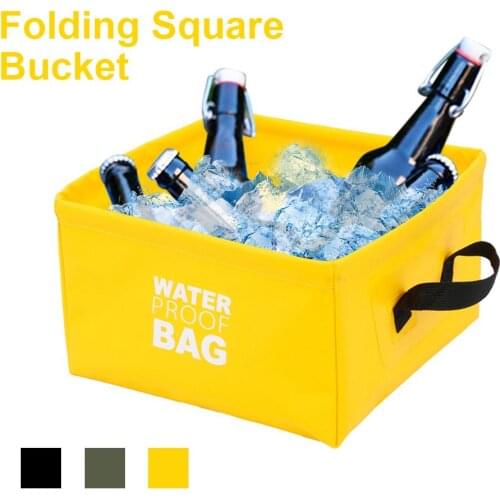 13L Outdoor Folding Bucket Portable Fishing Bucket Wash Basin Sink Camping Car Waterproof Bag For Camping/Fishing/Party/Garden