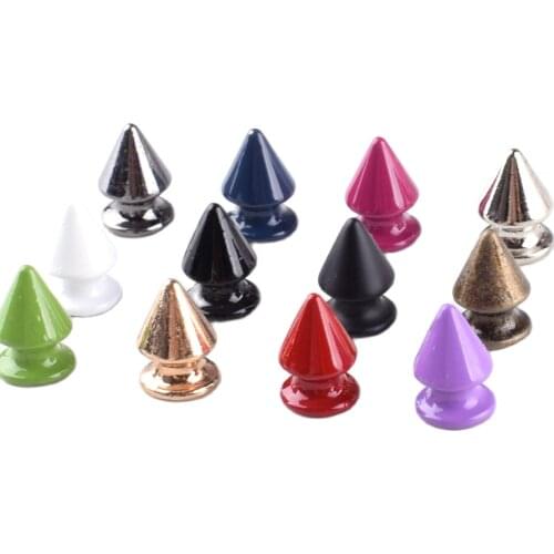 20pcs 7mm Bullet Spike Stud With Screw back Rivets Buttons For Punk DIY Finding Accessories,12 Color Options