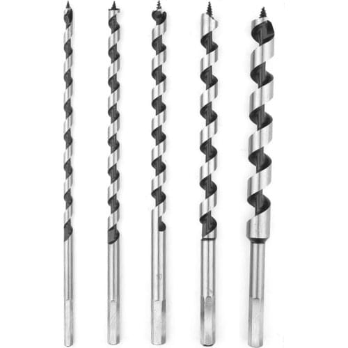 5 Piece Auger Bit Set Wood Drill Bits Hex Shank 6mm, 8mm, 10mm, 12mm, 14mm for Soft and Hard Wood Redwood