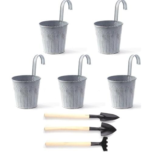 5PCS Nordic Retro Tin Metal Succulent Flower Pot Flower Bucket Iron Barrel Dried Flowers Fresh Pastoral Make Old Tin Flower