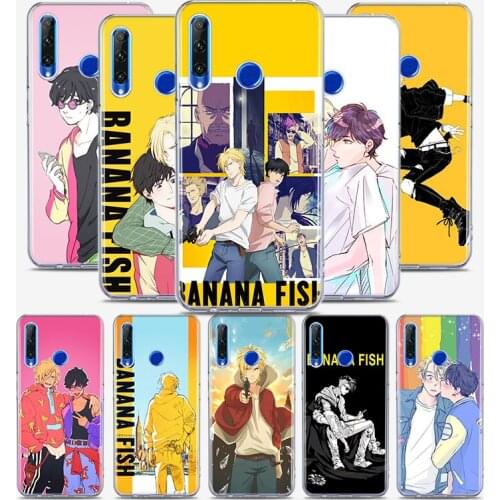 Banana Fish Cartoon Silicone Cover For Honor 30 30S 30i 9 10 9A 9C 9S 9N 10i 10X 9X Lite Pro 5G Phone Case