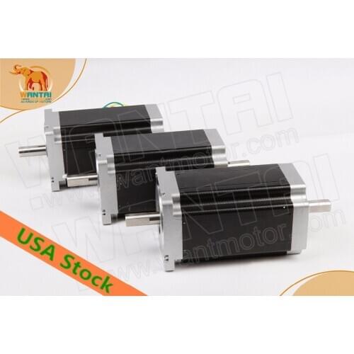 Big sale for US!Wantai 3PCS Nema34 Stepper Motor 85BYGH450C-012B Dual Shaft 1600oz 3.5A 4-Lead CE ISO RoHS CNC MIling engraving