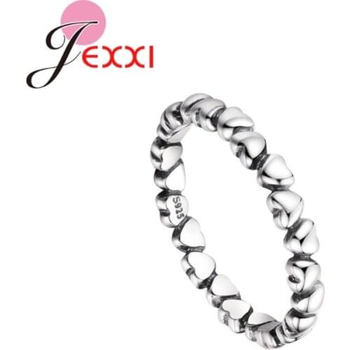 Factory Price Women Girls 925 Sterling Silver Finger Rings Wedding Engagement Party Jewelry Accessory Wholesale