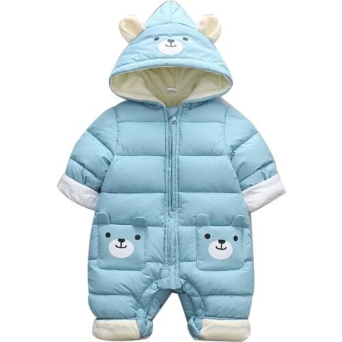 Baby Boys Clothes Hooded Bebe Girl Onesie Rompers Toddler Cotton Padded Clothing Newborn Infant Costume Kids One-Piece Jumpsuit