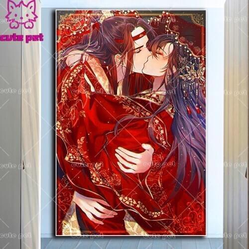 Diy Diamond Painting Mo Dao Zu Shi Figure Wei Wuxian Lan Wangji Full Drill Square 5d Cross Stitch Kits Diamond Mosaic Embroidery