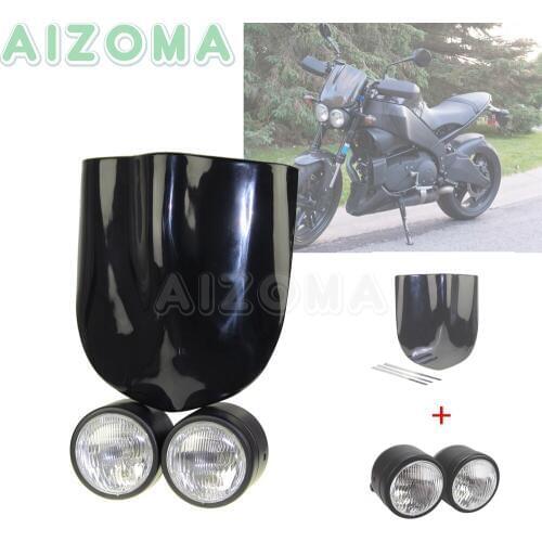 Dual Sport Motorcycles 4'' Dominator Headlight w/ Windscreen For Suzuki Yamaha Honda XRF450 CB600 CB900F Universal Head Lights