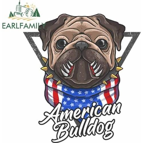 EARLFAMILY 13cm x 12cm American Bulldog Decal Vinyl Car Sticker Graffiti Stickers Car Rear Windshield Decoration