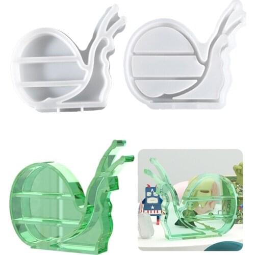 Snails Box Epoxy Resin Mold Jewelry Storage Shelf Organizer Rack Trinket Holder Display Stand Casting Silicone Mould DIY Crafts