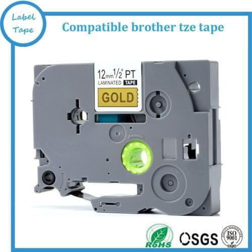 12mm tz tze label tape Tze-831 Tze831 tz831 tze 831 black on gold for P-touch label printer label ribbon tape cartridge tape