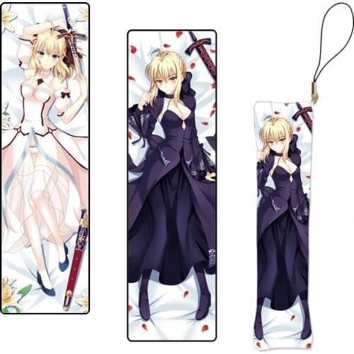 New Double Sided Fate Stay Night Anime Keychain Figure Saber Pillow Mini Dakimakura Key Holder Custom Key Chain Phone Strap