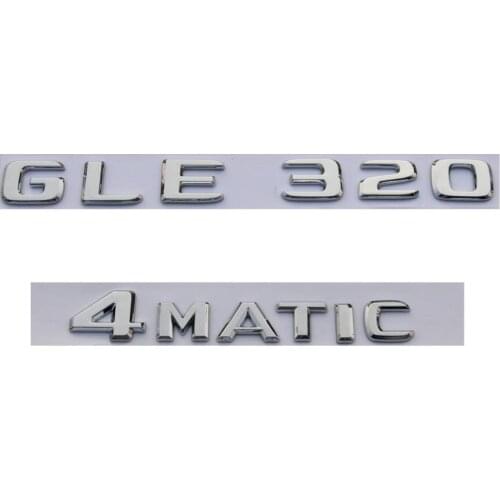 New Chrome ABS Rear Trunk Letters Badge Badges Emblem Emblems for Mercedes Benz GLE Class GLE320 4MATIC 2017