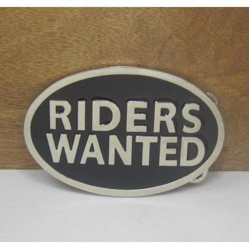 BuckleClub wholesale zinc alloy Riders wanted belt buckle western jeans gift belt buckle FP-02406-1 SILVER FINISH