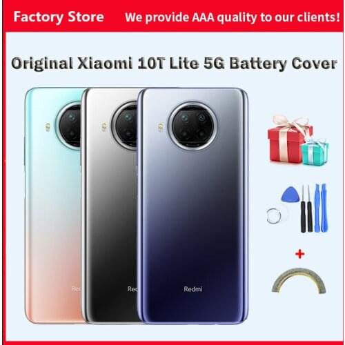 Original For Xiaomi 10T Lite 5G Back Battery Glass Cover Rear Housing Door Case Battery Cover xiaomi 10t lite Replacement Parts