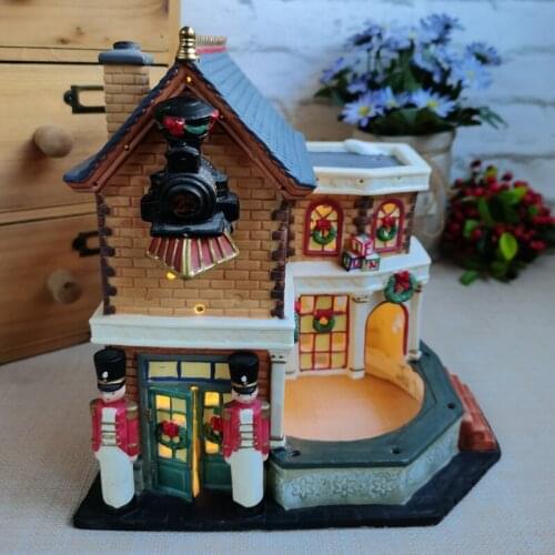 Modern Home Furnishing City Series Mocambo Hotel Sunset Strip Hand-painted Ceramic House With Night Lamp