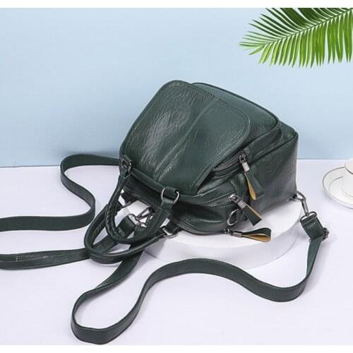 RanHuang New 2021 Women Small Backpack Pu Leather Fashion Backpack Teenage Girls Casual Bags Double Shoulder School Bags Black