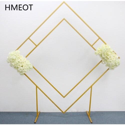 Wedding Props Wrought Iron Arch Frame Square Quadrilateral Flower Stand Outdoor Wedding Arch Backdrop Gold White Black Shelf
