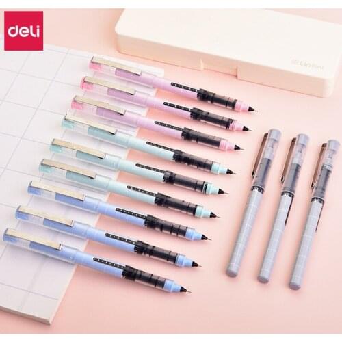 Deli Cute Gel Pens 48 Pcs 0.5mm Visible Ink Large Capacity Black Ink Gel Pen Office Writing Stationery Kawaii School Supplies