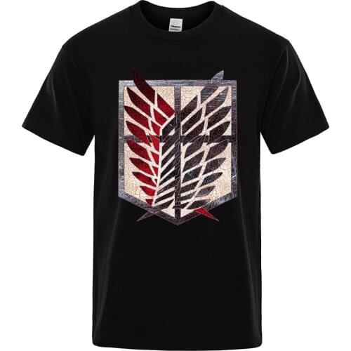 Scouting Legion alternative Anime Print Clothes Men Brand Oversize Tops Tee Clothes Casual Crewneck Casual Loose Male Shirts