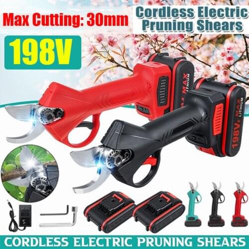 Cordless Electric Pruning Shears+Spare Blade 10000mAH Worx Battery Pruner Tree Bonsai Cutter Branches Scissor Garden Power Tool