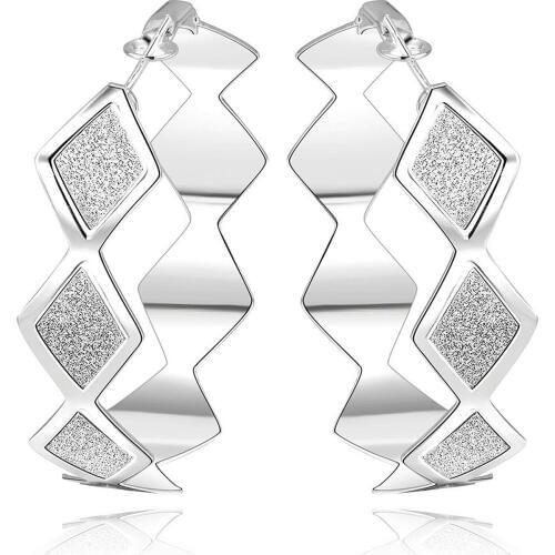 Lureme 925 Silver Geometry Hoop Earrings for Women Fine Luxurious Wedding Party Jewelry Free Shipping (02004990)