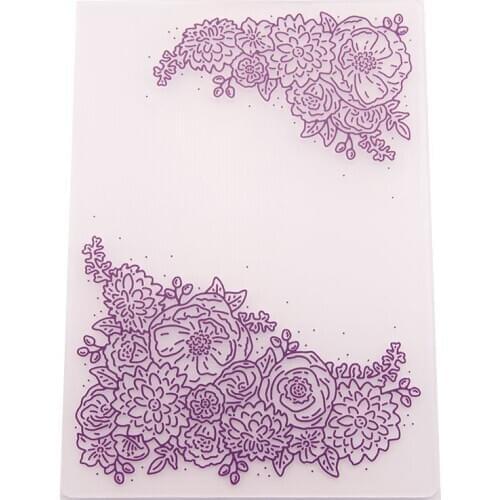 Flower Design Embossing Folder Stencil Template 15x6cm For DIY Scrapbook Album Card Making Decoration EM090