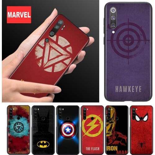 Silicone Cover Marvel Superhero Logo For Xiaomi Mi Note 11 11i 10i 10T 10 9 9T SE 8 Lite Pro Ultra Phone Case