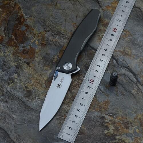 VENOM Wing Kevin John S35VN Solid Titanium Multi-function Handle Flip Folding Knife Ceramic Ball Bearing Camping Hunting Knive s