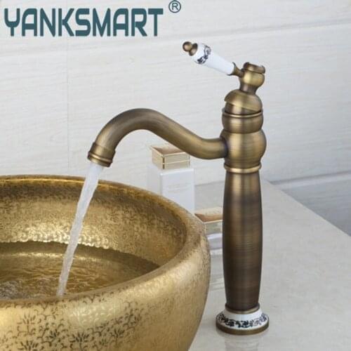 Modern Antique Brass Single Handle Bar Spray Head Kitchen Faucet,Waterfall Sink Faucet Water Tap,Chrome 97156 Mixer Taps Faucets