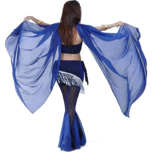 Belly Dance Chiffon Shawl Veil Costume Gold Trim 12 Colors for Belly Dancing
