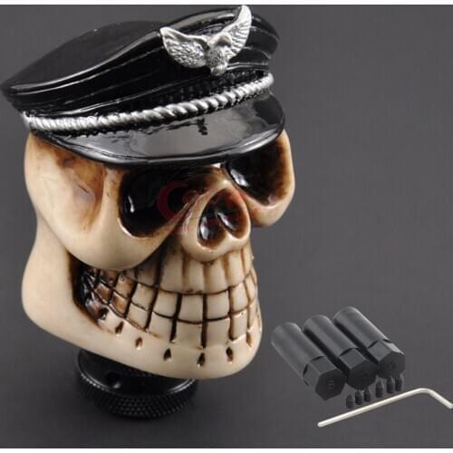 Officer Hat Skull Head Universal Car Gear Knob Handles Gear Shift Knob Manual Shifter Shift Lever Knob