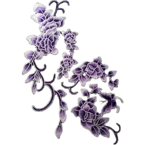 Embroidery Rose Flower Patch Applique DIY Crafts Stiker for Jeans Hat Bag Clothes Accessories Badges