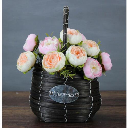 YO CHO Peonies Artificial Flowers Roses Red 6 Heads/Bouquet Pink White Peony Bouquet Wedding Home Decoration Yellow Fake Flowers