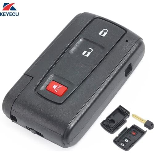 KEYECU Replacement Remote Car Key Shell Case Fob 2+1 Button for Toyota Prius 2004-2009 (Shell Only) with Uncut Blade