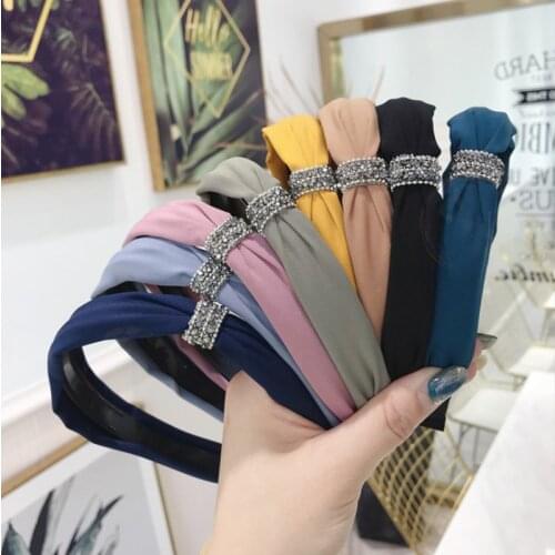New Fashion hair accessories womens diamond side knotted fine side with teeth headband headband wild girls hair band headwear