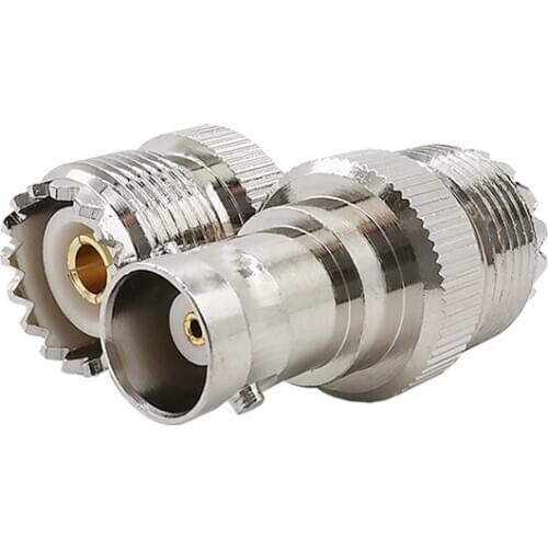 1PCS Electronics RF Coaxial UHF-BNC Adapter BNC Female Jack To UHF SO-239 SO239 Female Jack Coax Cable F/F Straight Connector