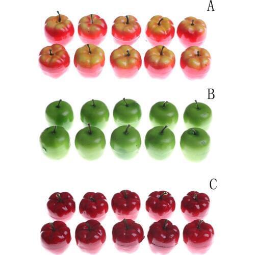 10Pcs/Set Artificial Fake Fruit Apple Fruit Vegetables House Party Kitchen Decor Plastic Miniturate Kitchen Toy For Girls Gift