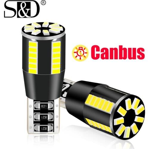 2pcs Canbus T10 W5W WY5W 194 168 501 192 3014 Led Bulb Car Wedge Parking Light Side Door Bulb Clearance Lights Auto 12V White