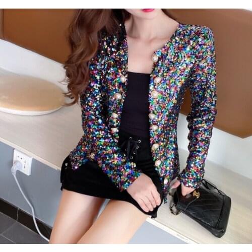 2021 Jacket Coat 2021 Fashion Real Shot For Women Sequins Free Shipping