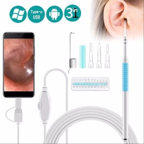 3 in 1 USB Ear Cleaning Endoscope Earpick With Mini Camera HD Earwax Removal Kit