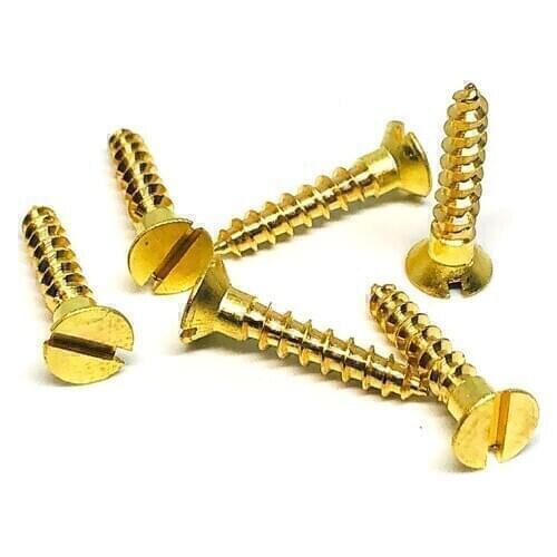 30Pcs M3 Brass Slotted Countersunk Head Tapping Screws Furniture Flat Bolts 10mm-30mm Length