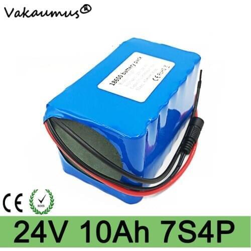 7s4p 24v battery pack 10ah 18650 lithium ion batteria 15A bms 250W 24V 350W Battery Pack for Electric Motor Kit ebike free ship