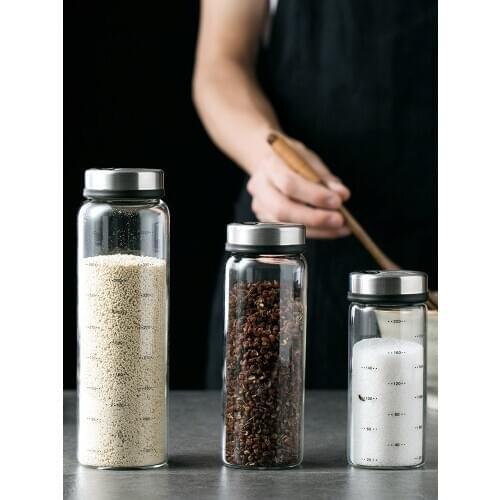 200ml 300ml 500ml High Borosilicate Glass Seasoning Bottle Kitchen Barbecue Condiment Bottle Salt Pot