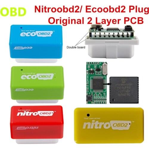 Double Board PCB Chip ECOOBD2 Nitro OBD2 Original Plug NITROOBD2 Tuning Box ECO OBD2 Gasoline Diesel More Power Torque Save Fuel