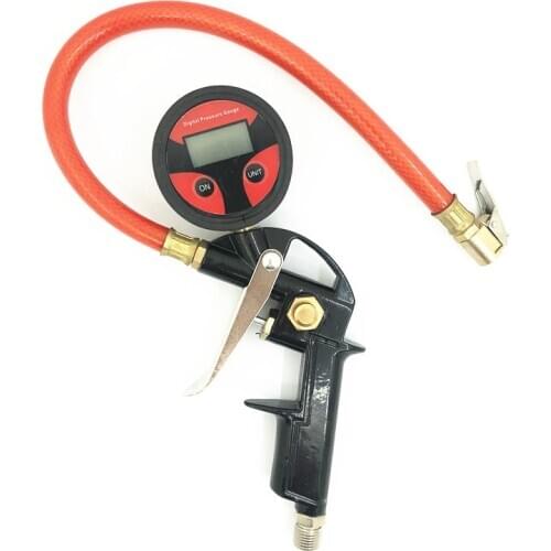 Digital Tire Pressure Gauge Inflator Gun for Auto Motorcycle Car Air Tools Portable Tyre Inflating Pump