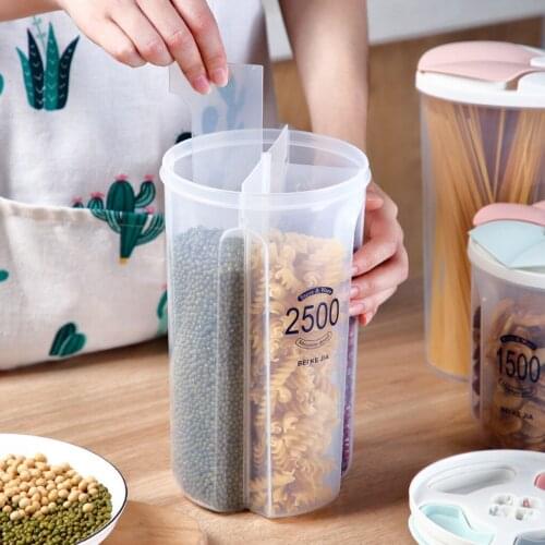 Food Storage Box Bins Dry Dried Cereal Pasta Flour Dispenser Container Organizer Case Boxes Space Saver Dispenser Container Box