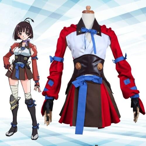 Fullset Kabaneri of the Iron Fortress / Kotetsujo no Kabaneri Mumei Battleframe Cosplay Costume including the wig free shipping