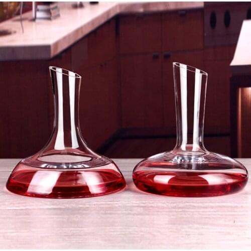 Lead-free crystal decanter with diagonal mouth quick decanter for European and American wine