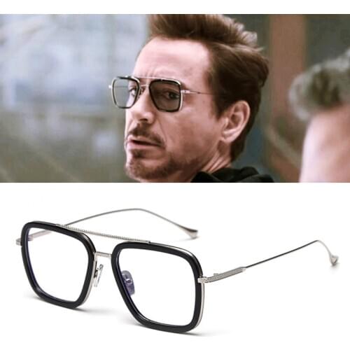 JackJad 2021 Top Quality Cool Tony Stark Flight 006 Style Anti Blue Plain Glasses Fashion Brand Design Eyewear Frame Eyeglasses